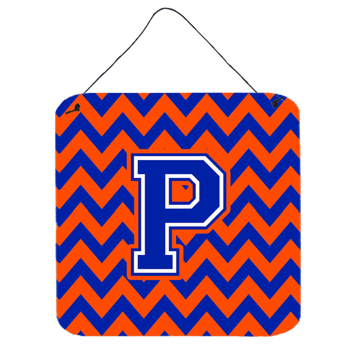 CarolineS Treasures Letter P Wall Or Door Hanging Prints Cj1044Pds66, 6 Inch  Inch  H X 6 Inch  Inch  W, Chevron  Blue And Orange