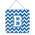 CarolineS Treasures Chevron Blue And White Letter B Wall Or Door Hanging Prints Cj1045Bds66, 6 Inch  Inch  H X 6 Inch  Inch  W