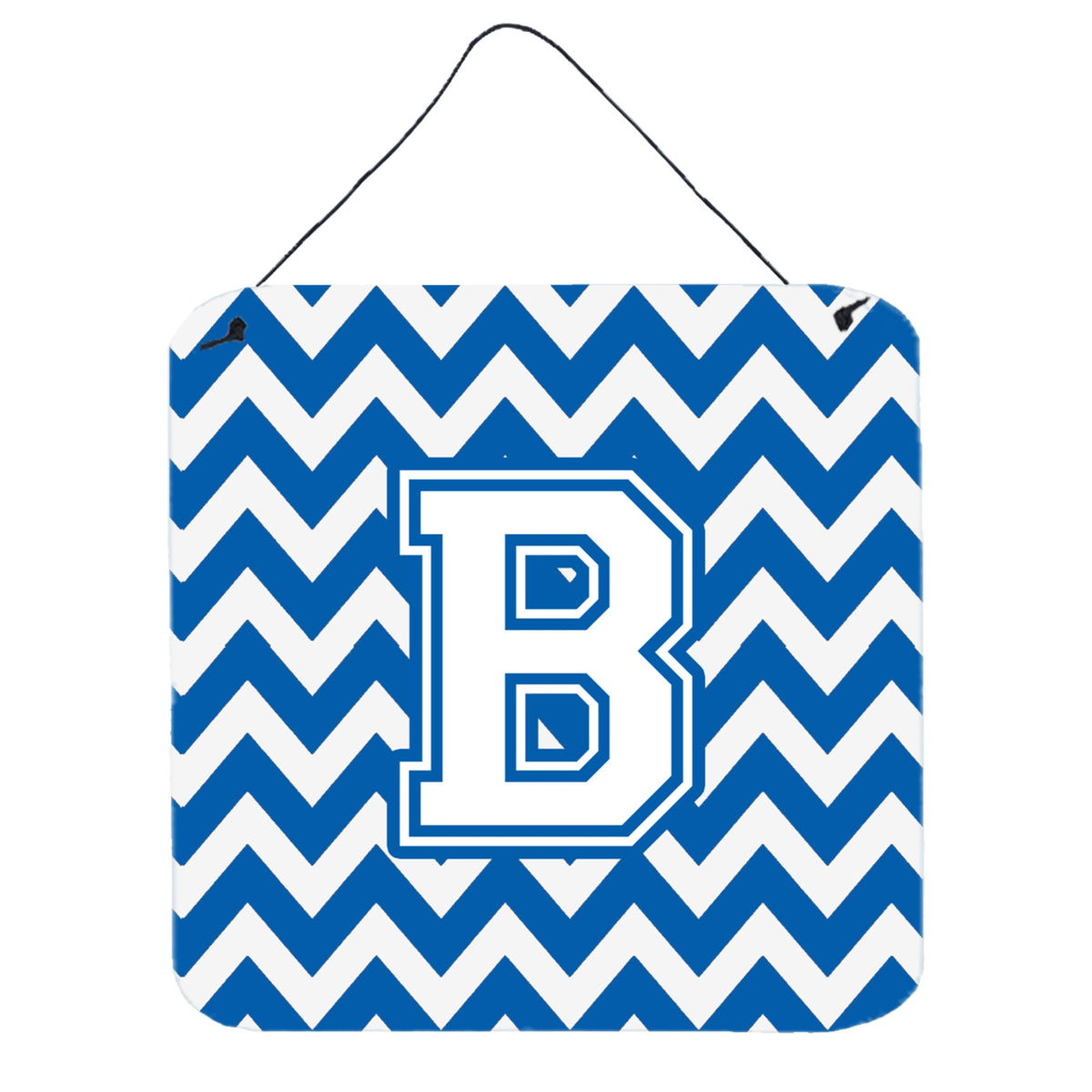 CarolineS Treasures Chevron Blue And White Letter B Wall Or Door Hanging Prints Cj1045Bds66, 6 Inch  Inch  H X 6 Inch  Inch  W