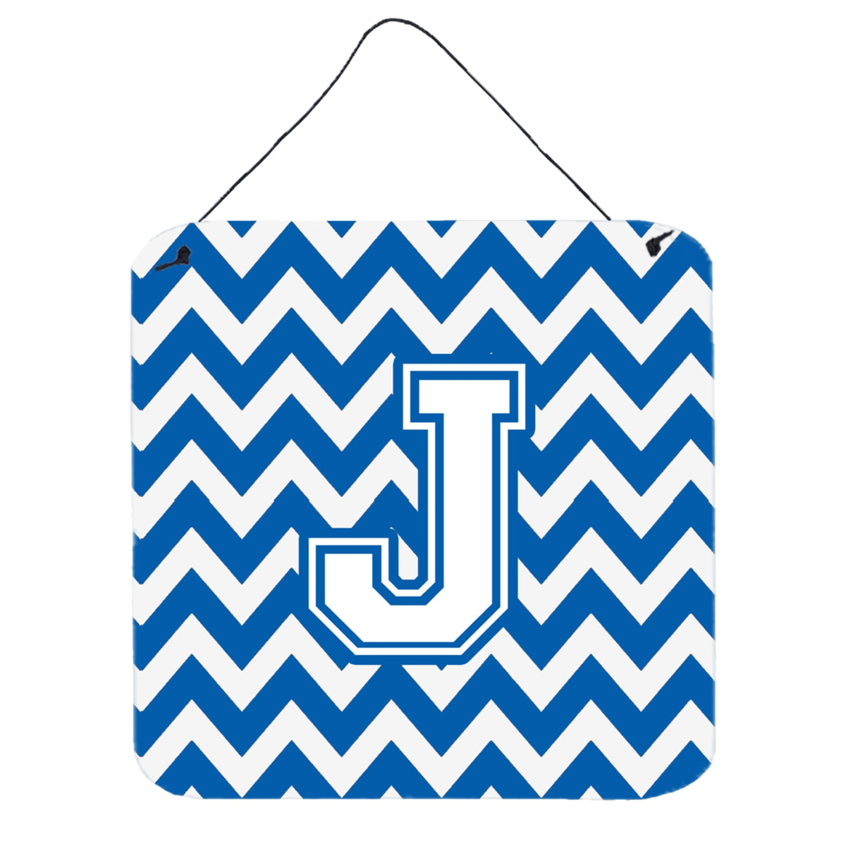 CarolineS Treasures Chevron Blue And White Letter J Wall Or Door Hanging Prints Cj1045Jds66, 6 Inch  Inch  H X 6 Inch  Inch  W