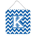 CarolineS Treasures Chevron Blue And White Letter K Wall Or Door Hanging Prints Cj1045Kds66, 6 Inch  Inch  H X 6 Inch  Inch  W