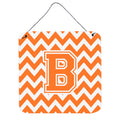 CarolineS Treasures Chevron Orange And White Letter B Wall Or Door Hanging Prints Cj1046Bds66, 6 Inch  Inch  H X 6 Inch  Inch  W