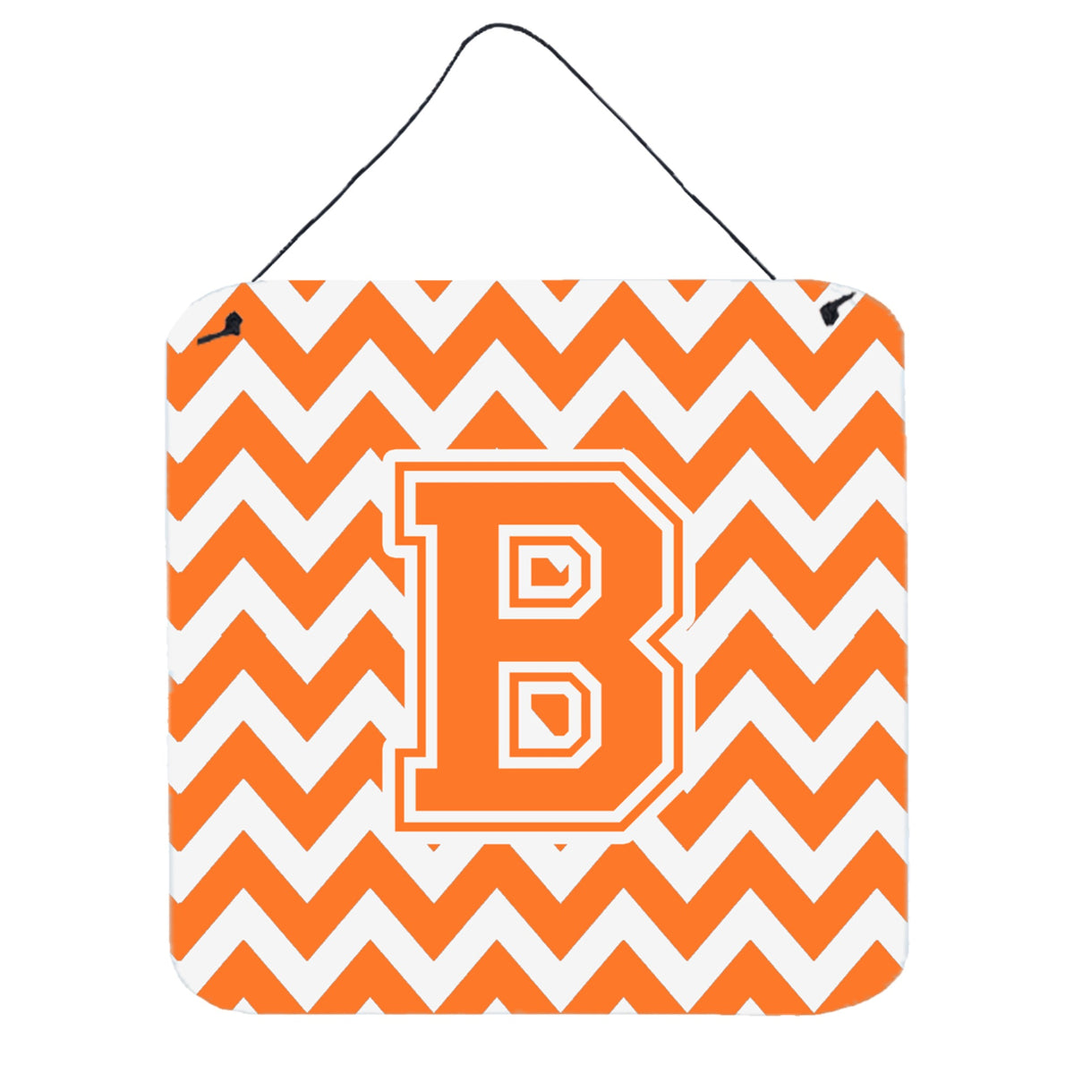 CarolineS Treasures Chevron Orange And White Letter B Wall Or Door Hanging Prints Cj1046Bds66, 6 Inch  Inch  H X 6 Inch  Inch  W
