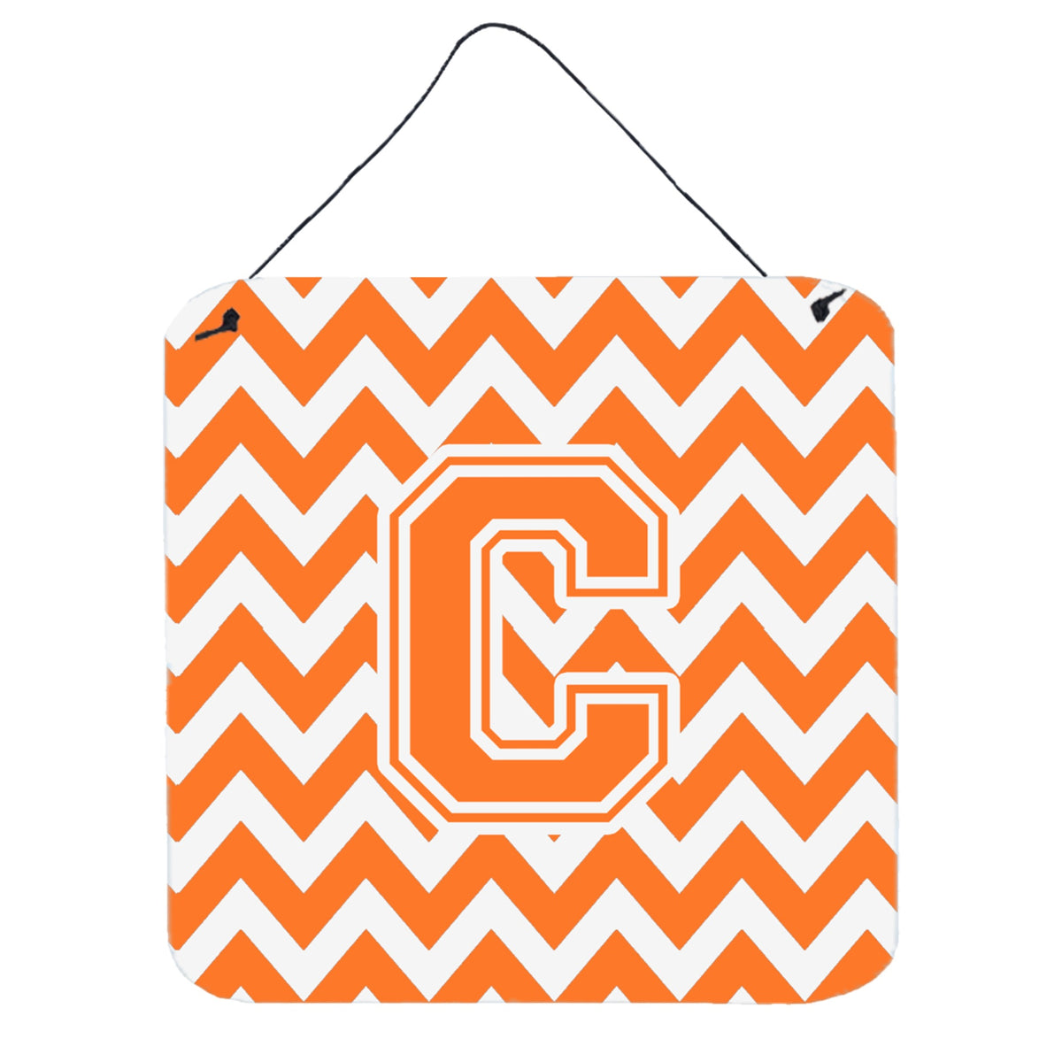 CarolineS Treasures Chevron Orange And White Letter C Wall Or Door Hanging Prints Cj1046Cds66, 6 Inch  Inch  H X 6 Inch  Inch  W