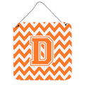 CarolineS Treasures Chevron Orange And White Letter D Wall Or Door Hanging Prints Cj1046Dds66, 6 Inch  Inch  H X 6 Inch  Inch  W