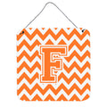 CarolineS Treasures Chevron Orange And White Letter F Wall Or Door Hanging Prints Cj1046Fds66, 6 Inch  Inch  H X 6 Inch  Inch  W
