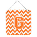 CarolineS Treasures Chevron Orange And White Letter G Wall Or Door Hanging Prints Cj1046Gds66, 6 Inch  Inch  H X 6 Inch  Inch  W