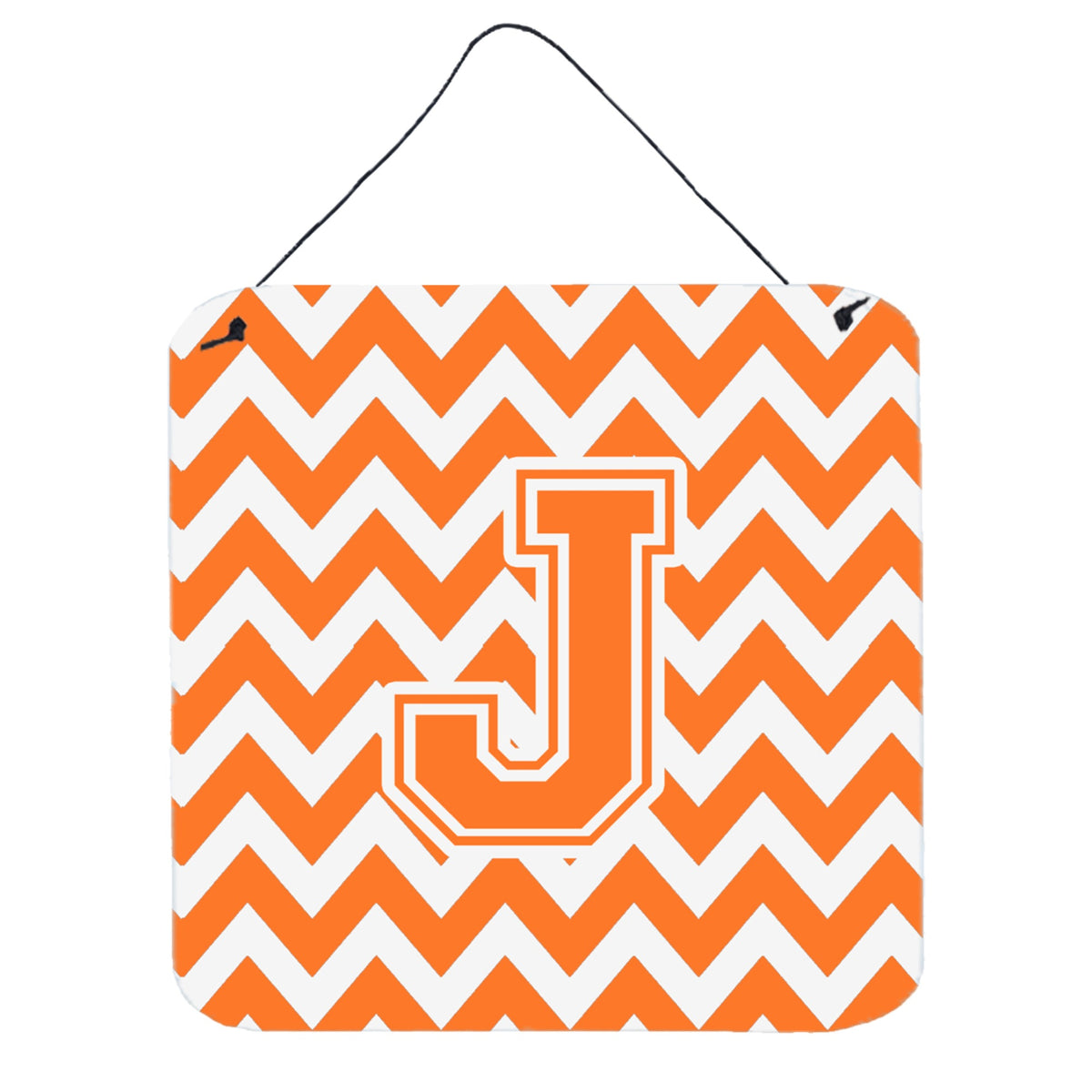 CarolineS Treasures Chevron Orange And White Letter J Wall Or Door Hanging Prints Cj1046Jds66, 6 Inch  Inch  H X 6 Inch  Inch  W