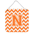 CarolineS Treasures Chevron Orange And White Letter N Wall Or Door Hanging Prints Cj1046Nds66, 6 Inch  Inch  H X 6 Inch  Inch  W