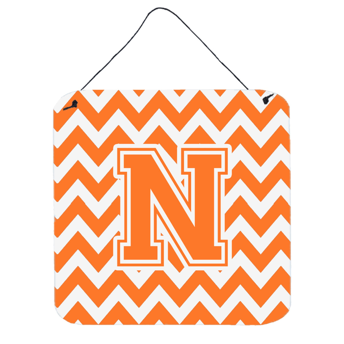 CarolineS Treasures Chevron Orange And White Letter N Wall Or Door Hanging Prints Cj1046Nds66, 6 Inch  Inch  H X 6 Inch  Inch  W