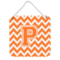 CarolineS Treasures Chevron Orange And White Letter P Wall Or Door Hanging Prints Cj1046Pds66, 6 Inch  Inch  H X 6 Inch  Inch  W