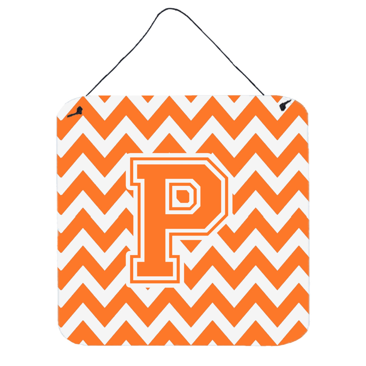 CarolineS Treasures Chevron Orange And White Letter P Wall Or Door Hanging Prints Cj1046Pds66, 6 Inch  Inch  H X 6 Inch  Inch  W