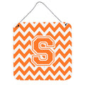 CarolineS Treasures Chevron Orange And White Letter S Wall Or Door Hanging Prints Cj1046Sds66, 6 Inch  Inch  H X 6 Inch  Inch  W