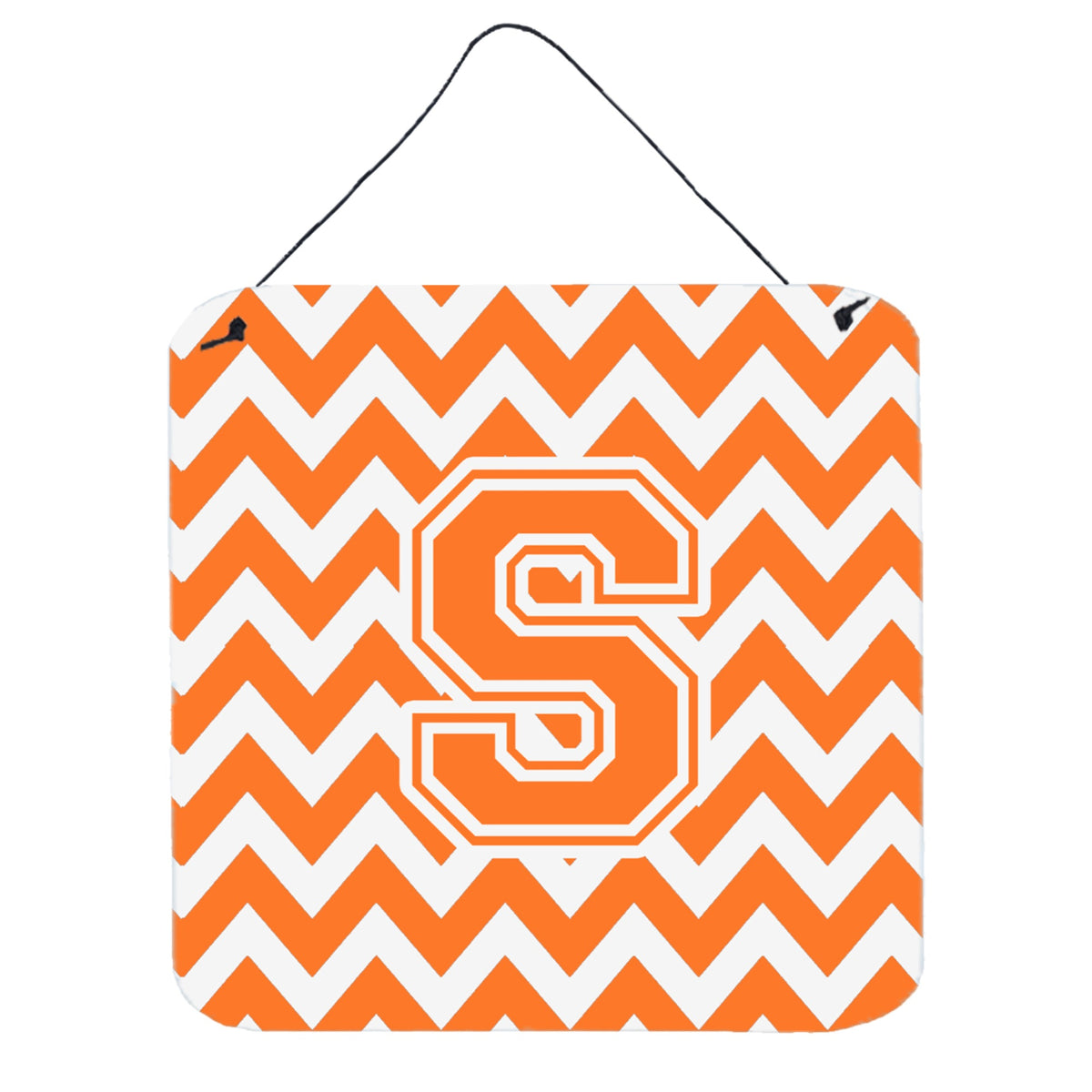 CarolineS Treasures Chevron Orange And White Letter S Wall Or Door Hanging Prints Cj1046Sds66, 6 Inch  Inch  H X 6 Inch  Inch  W