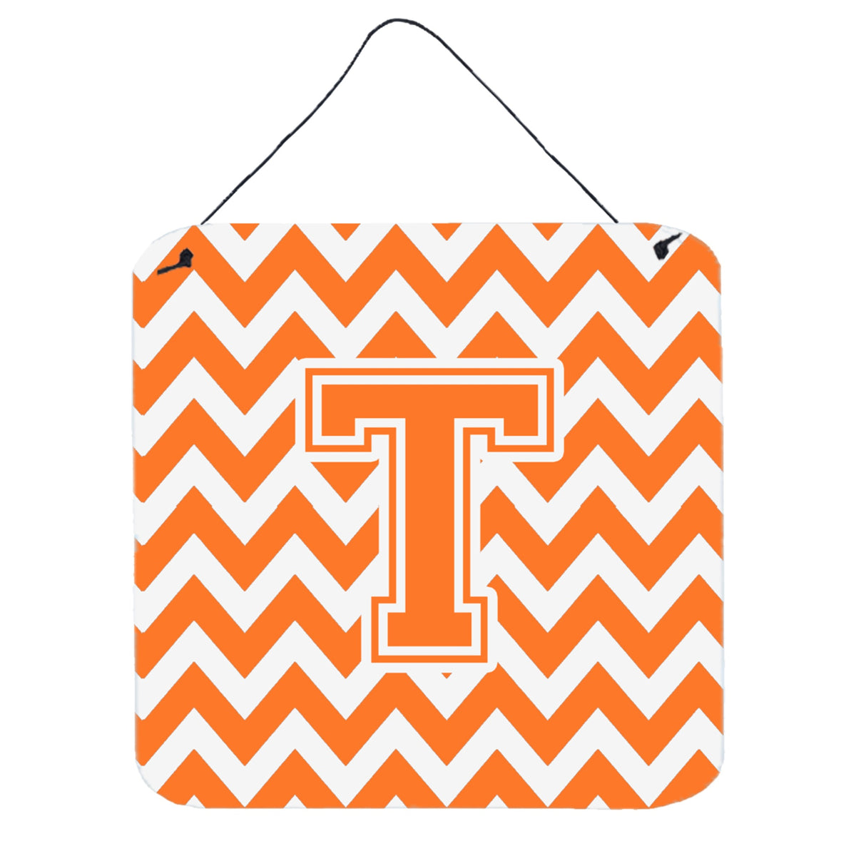 CarolineS Treasures Chevron Orange And White Letter T Wall Or Door Hanging Prints Cj1046Tds66, 6 Inch  Inch  H X 6 Inch  Inch  W