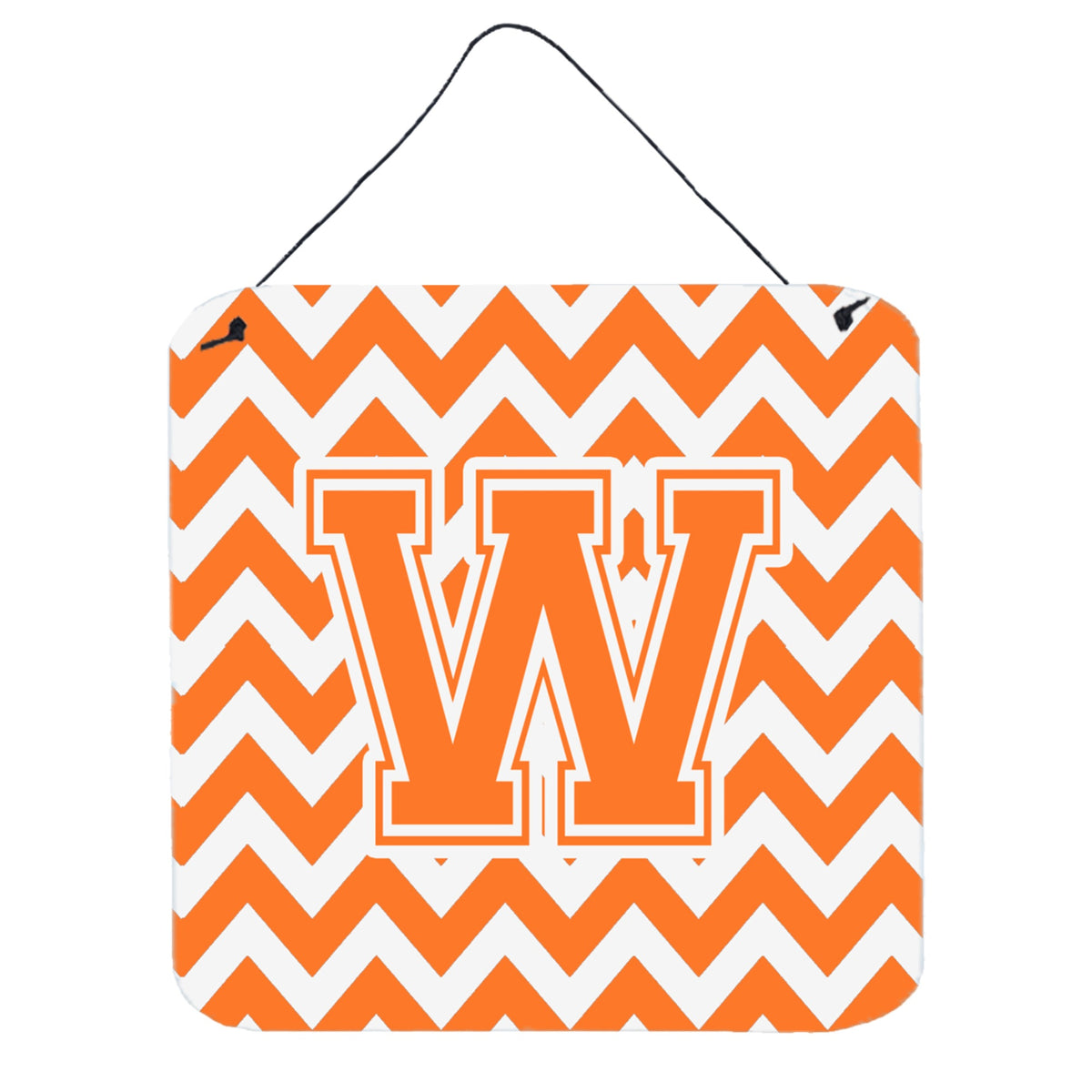 CarolineS Treasures Chevron Orange And White Letter W Wall Or Door Hanging Prints Cj1046Wds66, 6 Inch  Inch  H X 6 Inch  Inch  W