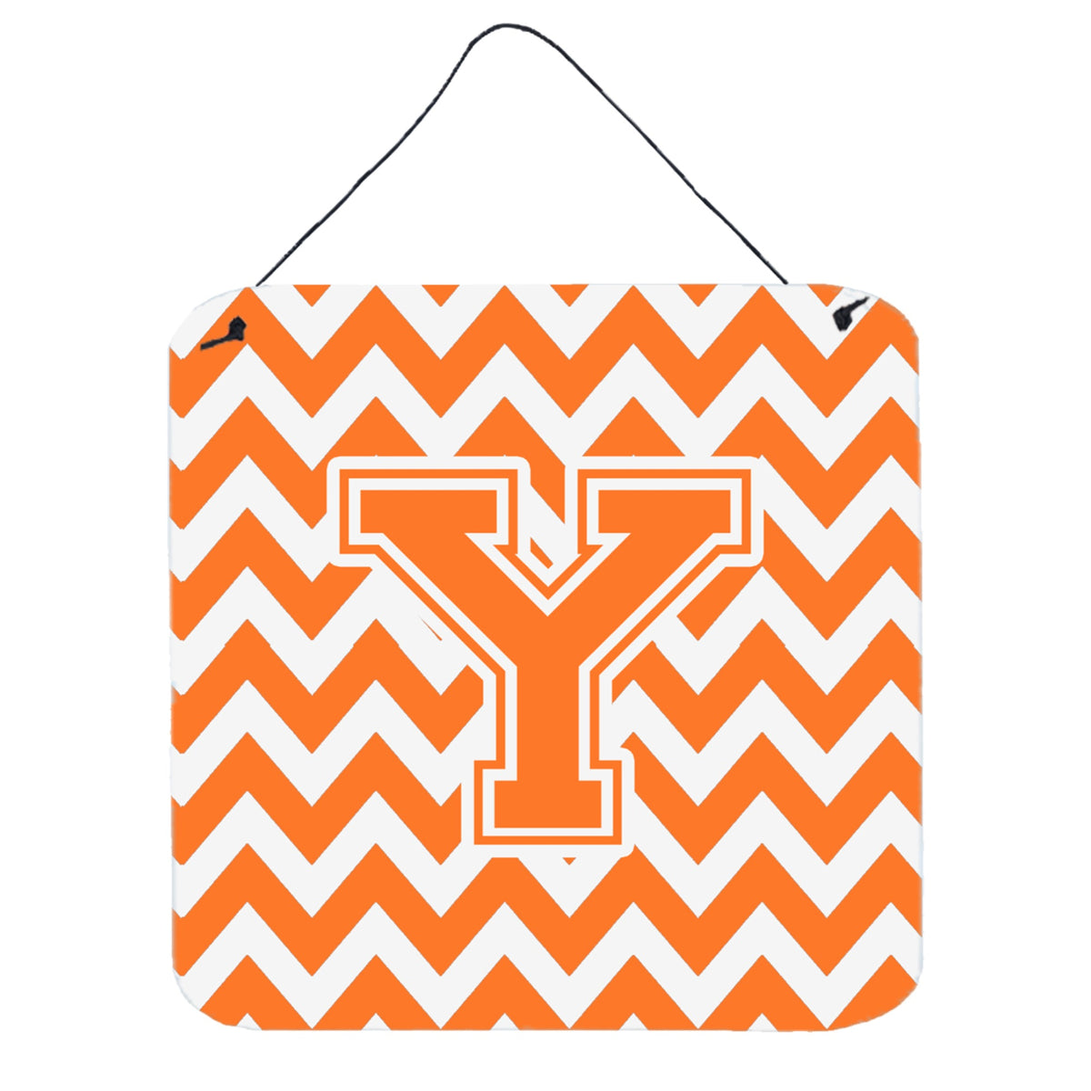 CarolineS Treasures Chevron Orange And White Letter Y Wall Or Door Hanging Prints Cj1046Yds66, 6 Inch  Inch  H X 6 Inch  Inch  W