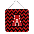 CarolineS Treasures Chevron Black And Red Letter Wall Or Door Hanging Prints Cj1047Ads66, 6 Inch  Inch  H X 6 Inch  Inch  W