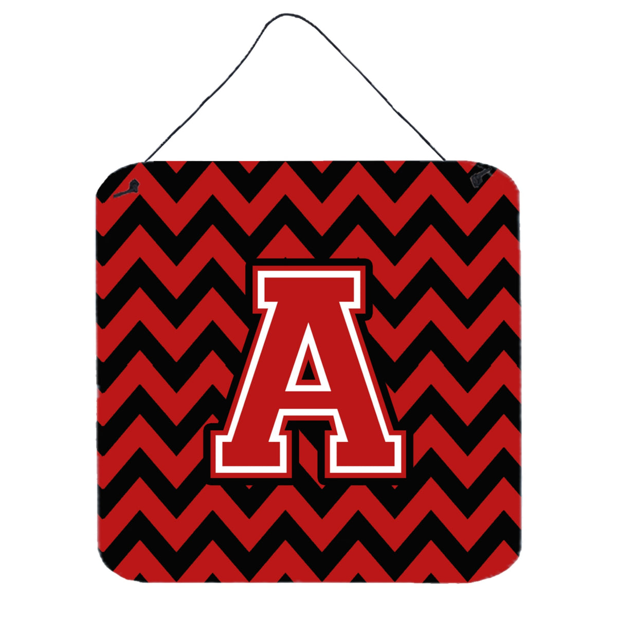 CarolineS Treasures Chevron Black And Red Letter Wall Or Door Hanging Prints Cj1047Ads66, 6 Inch  Inch  H X 6 Inch  Inch  W