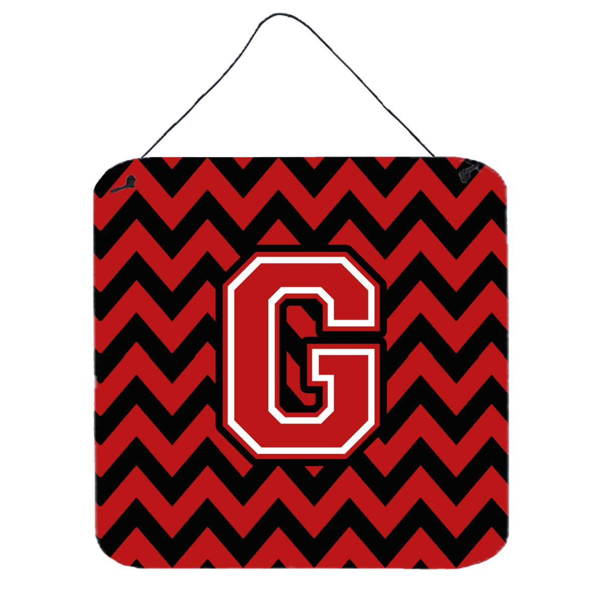 CarolineS Treasures Chevron Black And Red Letter G Wall Or Door Hanging Prints Cj1047Gds66, 6 Inch  Inch  H X 6 Inch  Inch  W