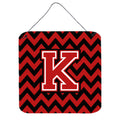 CarolineS Treasures Chevron Black And Red Letter K Wall Or Door Hanging Prints Cj1047Kds66, 6 Inch  Inch  H X 6 Inch  Inch  W