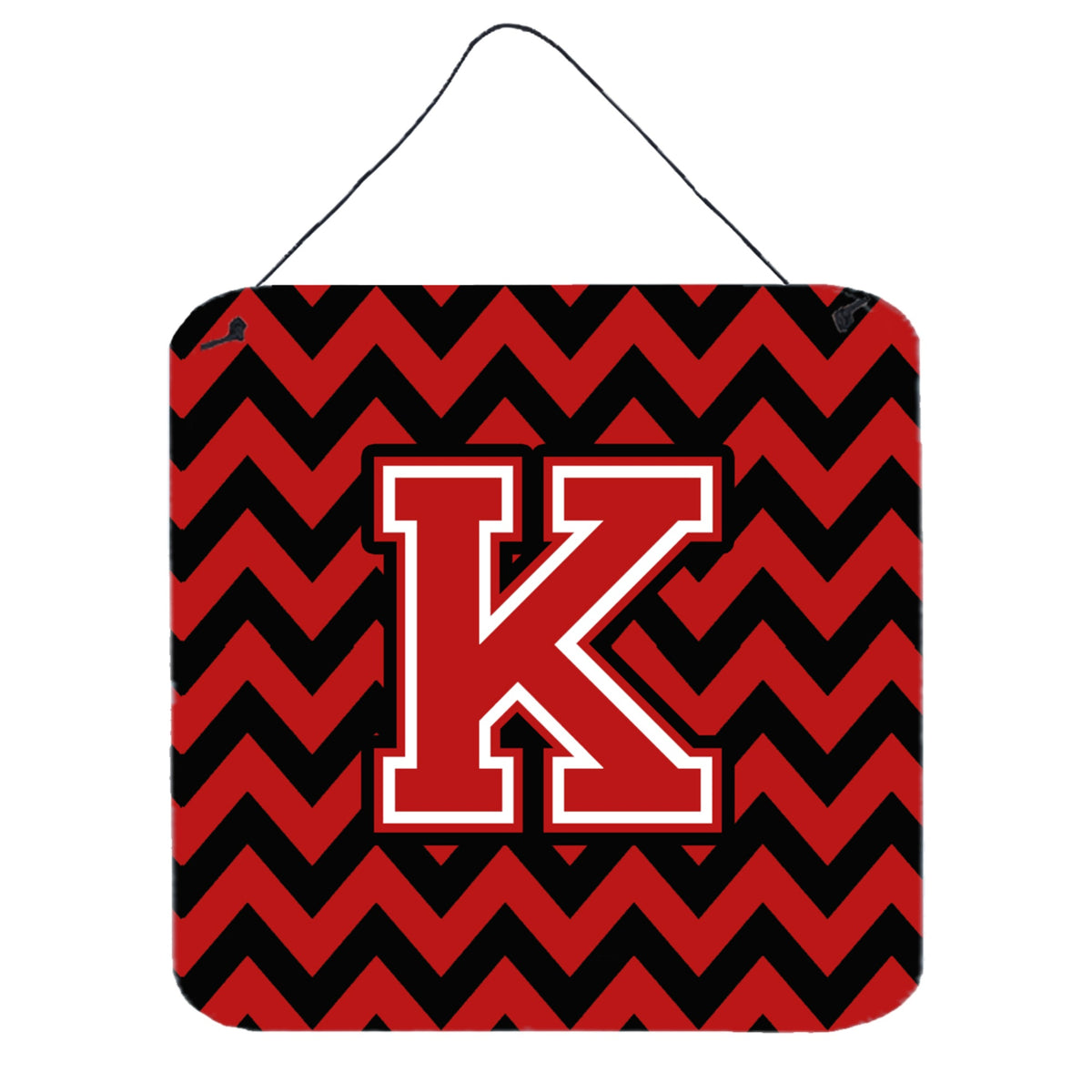 CarolineS Treasures Chevron Black And Red Letter K Wall Or Door Hanging Prints Cj1047Kds66, 6 Inch  Inch  H X 6 Inch  Inch  W