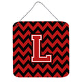 CarolineS Treasures Chevron Black And Red Letter L Wall Or Door Hanging Prints Cj1047Lds66, 6 Inch  Inch  H X 6 Inch  Inch  W