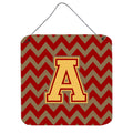 CarolineS Treasures Chevron Garnet And Gold Letter Wall Or Door Hanging Prints Cj1048Ads66, 6 Inch  Inch  H X 6 Inch  Inch  W
