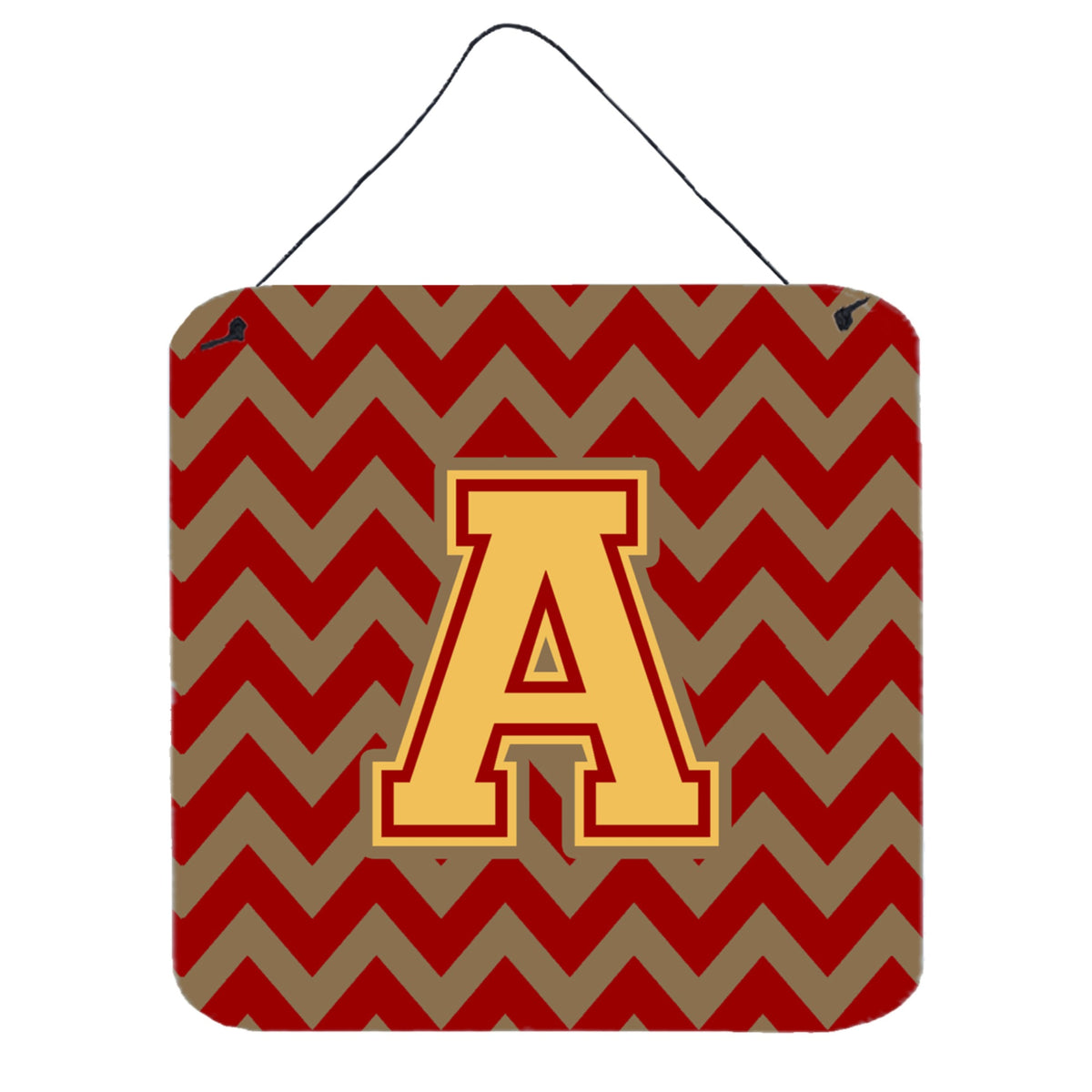 CarolineS Treasures Chevron Garnet And Gold Letter Wall Or Door Hanging Prints Cj1048Ads66, 6 Inch  Inch  H X 6 Inch  Inch  W