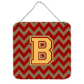 CarolineS Treasures Chevron Garnet And Gold Letter B Wall Or Door Hanging Prints Cj1048Bds66, 6 Inch  Inch  H X 6 Inch  Inch  W