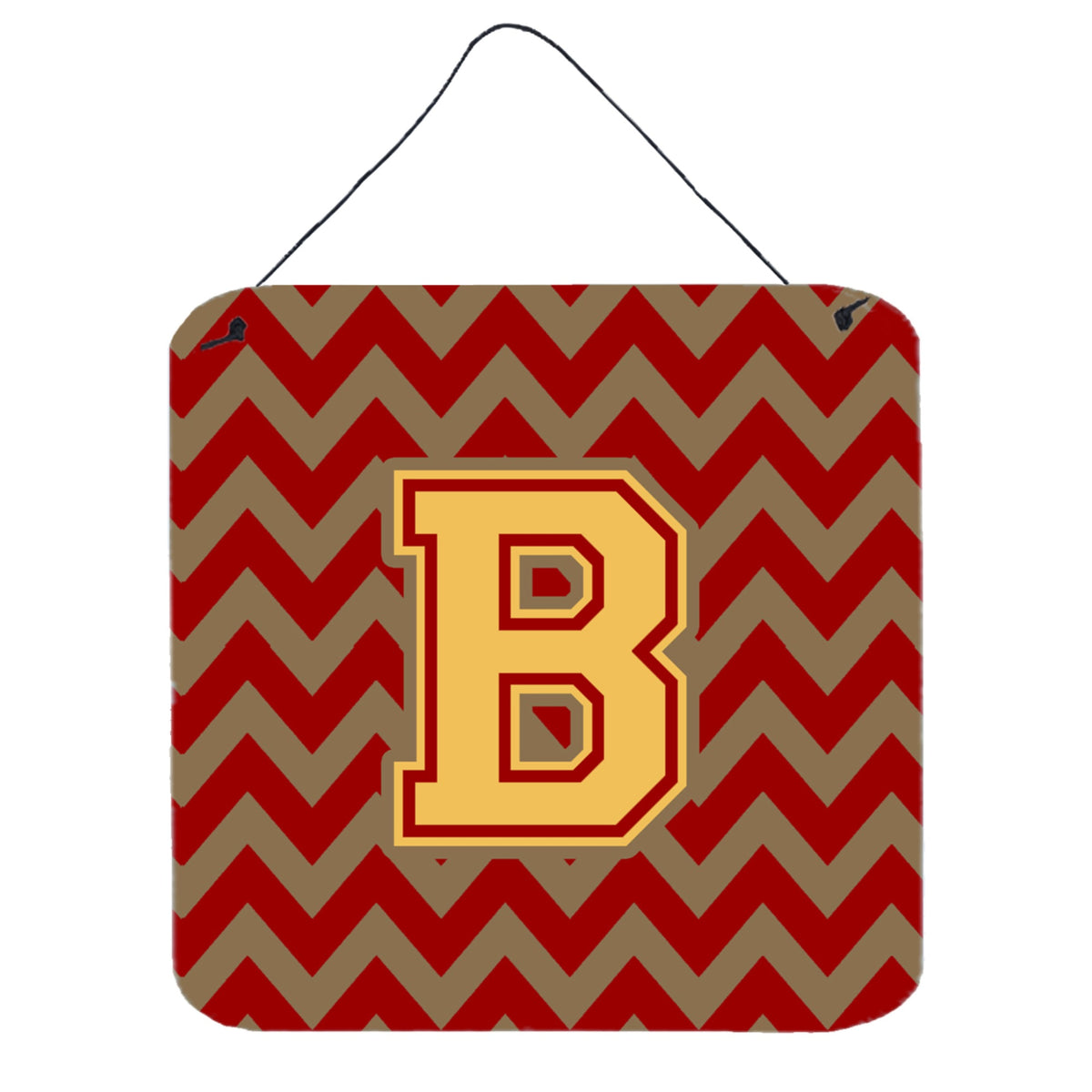 CarolineS Treasures Chevron Garnet And Gold Letter B Wall Or Door Hanging Prints Cj1048Bds66, 6 Inch  Inch  H X 6 Inch  Inch  W