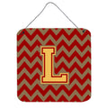 CarolineS Treasures Chevron Garnet And Gold Letter L Wall Or Door Hanging Prints Cj1048Lds66, 6 Inch  Inch  H X 6 Inch  Inch  W