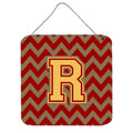 CarolineS Treasures Chevron Garnet And Gold Letter R Wall Or Door Hanging Prints Cj1048Rds66, 6 Inch  Inch  H X 6 Inch  Inch  W