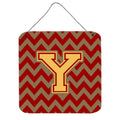 CarolineS Treasures Chevron Garnet And Gold Letter Y Wall Or Door Hanging Prints Cj1048Yds66, 6 Inch  Inch  H X 6 Inch  Inch  W