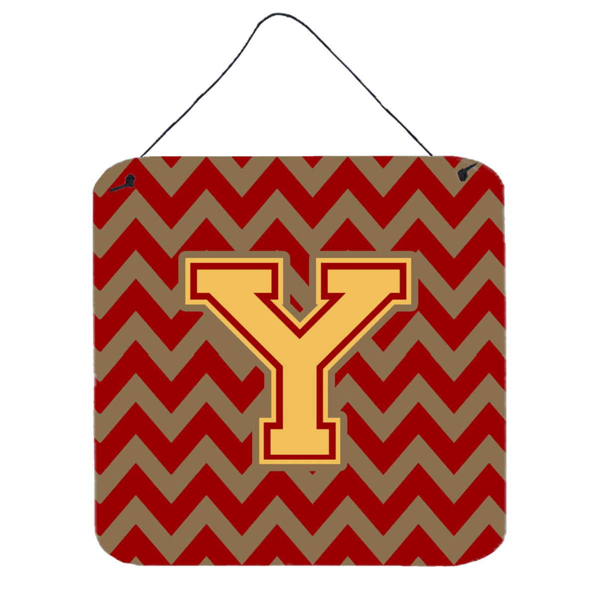 CarolineS Treasures Chevron Garnet And Gold Letter Y Wall Or Door Hanging Prints Cj1048Yds66, 6 Inch  Inch  H X 6 Inch  Inch  W