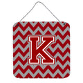 CarolineS Treasures Chevron Maroon And White Letter K Wall Or Door Hanging Prints Cj1049Kds66, 6 Inch  Inch  H X 6 Inch  Inch  W