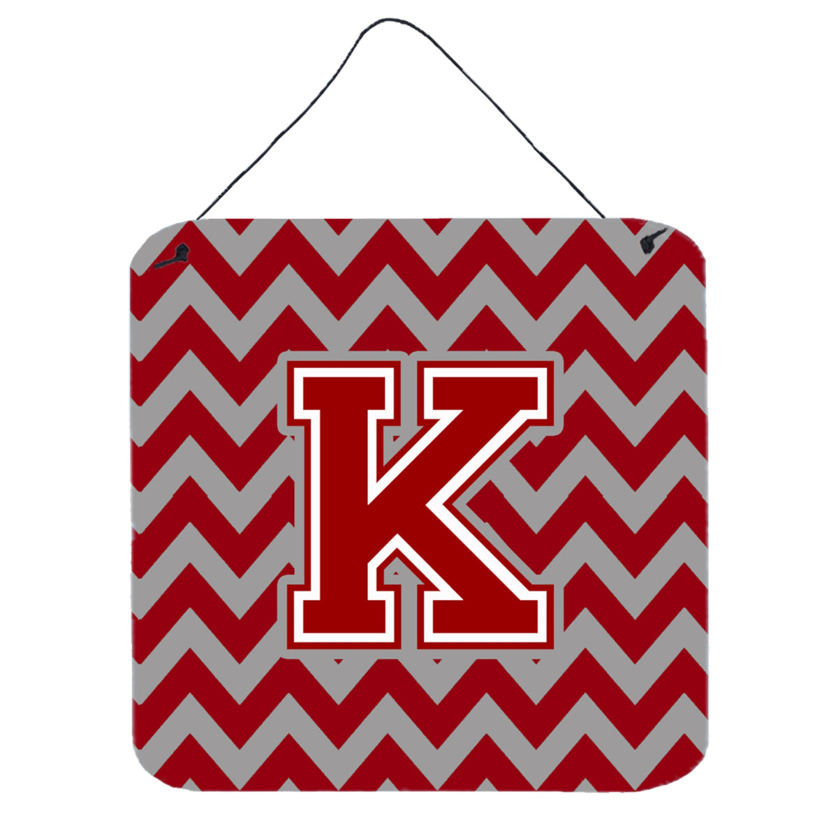 CarolineS Treasures Chevron Maroon And White Letter K Wall Or Door Hanging Prints Cj1049Kds66, 6 Inch  Inch  H X 6 Inch  Inch  W
