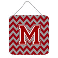 CarolineS Treasures Chevron Maroon And White Letter M Wall Or Door Hanging Prints Cj1049Mds66, 6 Inch  Inch  H X 6 Inch  Inch  W
