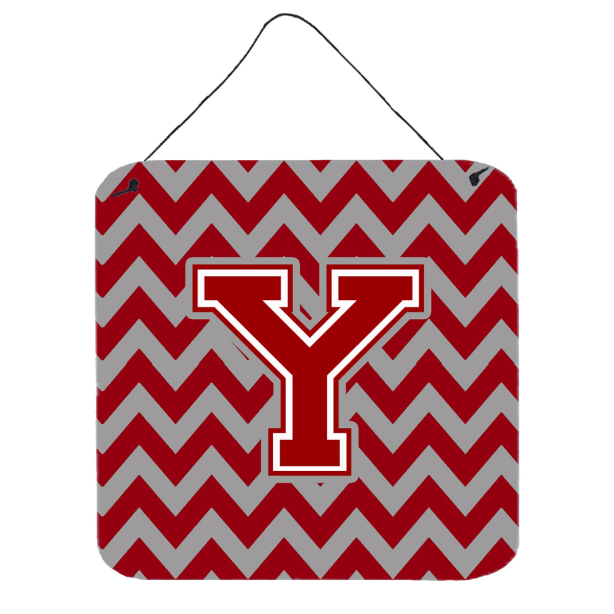 CarolineS Treasures Chevron Maroon And White Letter Y Wall Or Door Hanging Prints Cj1049Yds66, 6 Inch  Inch  H X 6 Inch  Inch  W