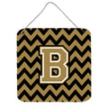 CarolineS Treasures Chevron Black And Gold Letter B Wall Or Door Hanging Prints Cj1050Bds66, 6 Inch  Inch  H X 6 Inch  Inch  W