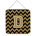 CarolineS Treasures Chevron Black And Gold Letter D Wall Or Door Hanging Prints Cj1050Dds66, 6 Inch  Inch  H X 6 Inch  Inch  W