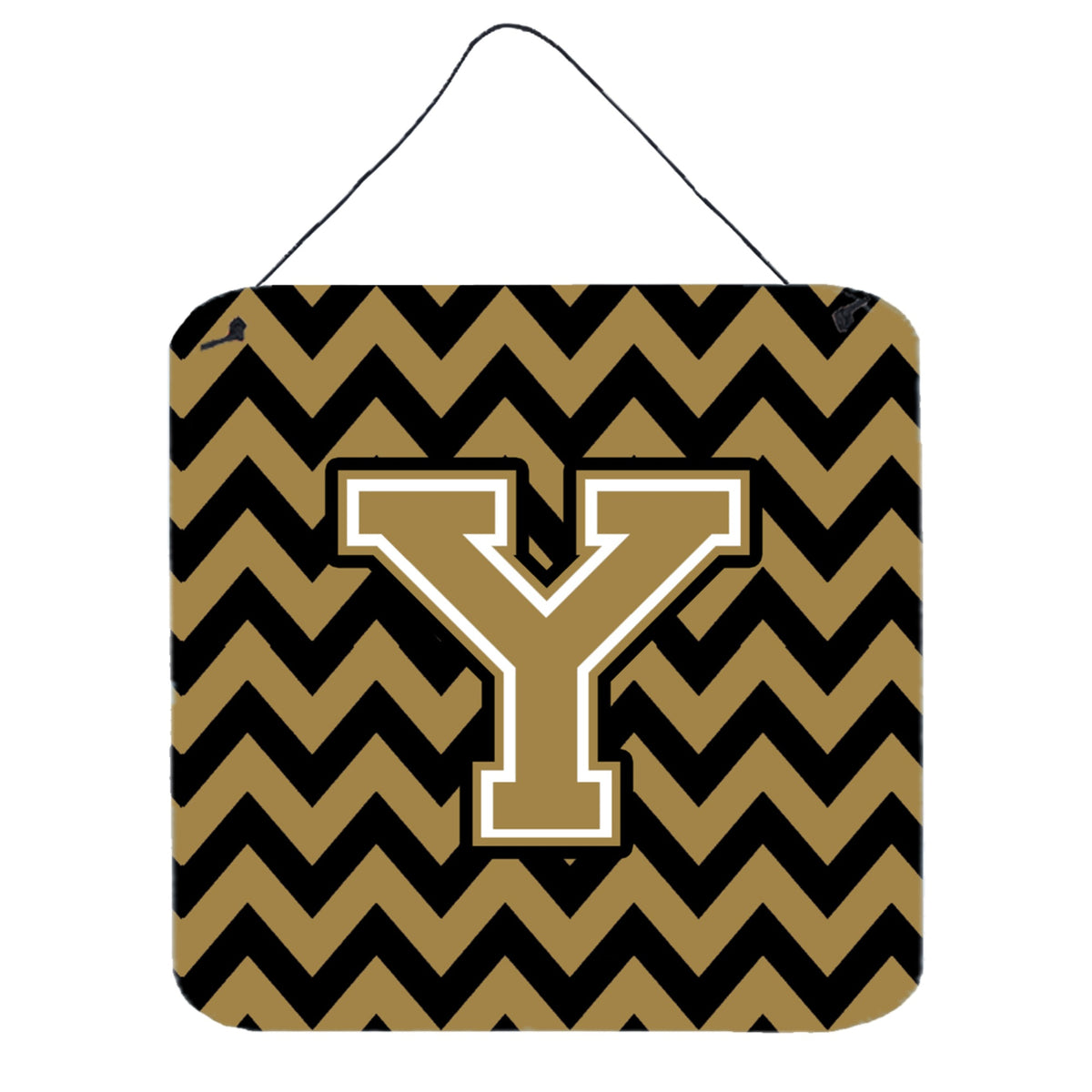 CarolineS Treasures Chevron Black And Gold Letter Y Wall Or Door Hanging Prints Cj1050Yds66, 6 Inch  Inch  H X 6 Inch  Inch  W