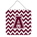 CarolineS Treasures Letter Wall Or Door Hanging Prints Cj1051Ads66, 6 Inch  Inch  H X 6 Inch  Inch  W, Chevron  White And Maroon