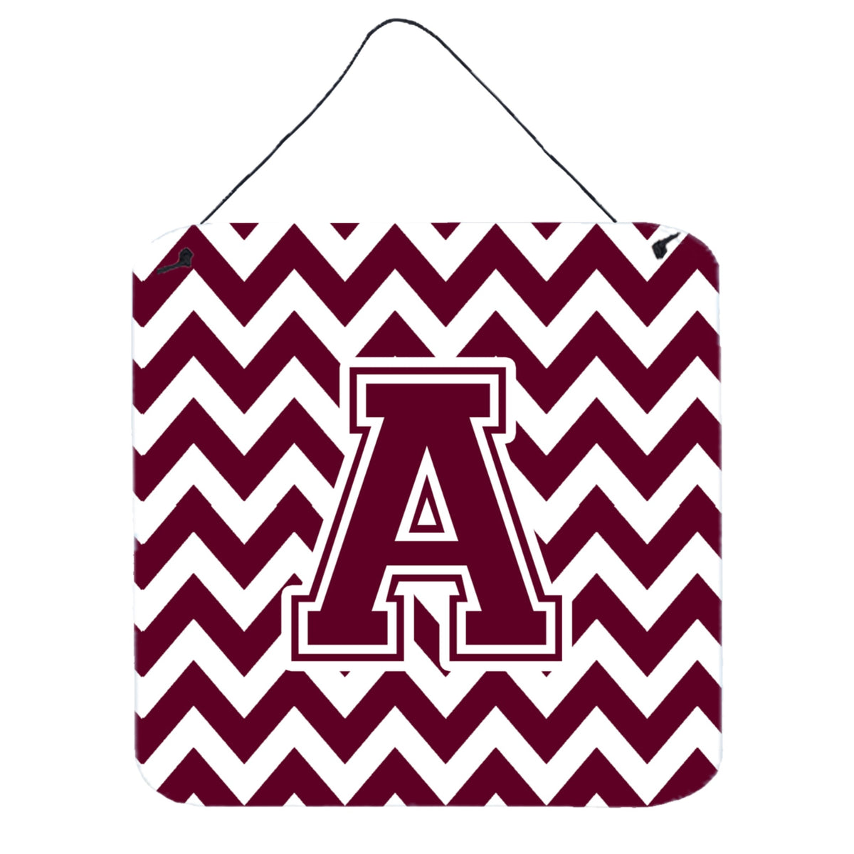 CarolineS Treasures Letter Wall Or Door Hanging Prints Cj1051Ads66, 6 Inch  Inch  H X 6 Inch  Inch  W, Chevron  White And Maroon