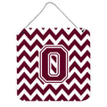 CarolineS Treasures Letter O Wall Or Door Hanging Prints Cj1051Ods66, 6 Inch  Inch  H X 6 Inch  Inch  W, Chevron  White And Maroon