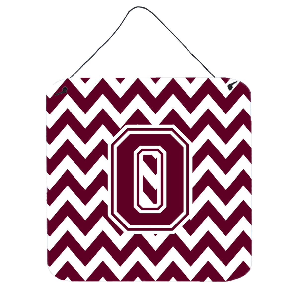 CarolineS Treasures Letter O Wall Or Door Hanging Prints Cj1051Ods66, 6 Inch  Inch  H X 6 Inch  Inch  W, Chevron  White And Maroon