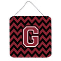 CarolineS Treasures Chevron Garnet And Black Letter G Wall Or Door Hanging Prints Cj1052Gds66, 6 Inch  Inch  H X 6 Inch  Inch  W