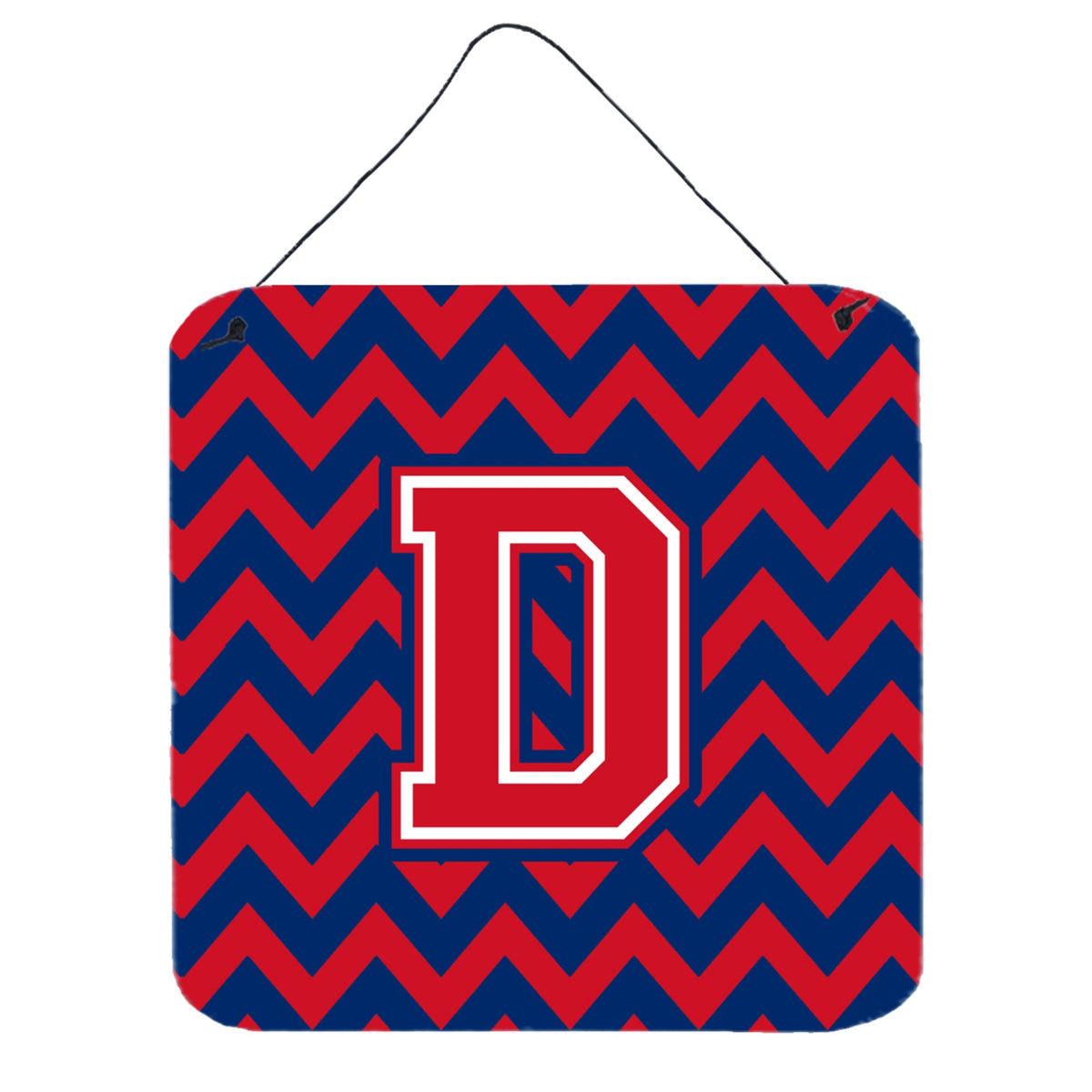 CarolineS Treasures Chevron Yale Blue And Crimson Letter D Wall Or Door Hanging Prints Cj1054Dds66, 6 Inch  Inch  H X 6 Inch  Inch  W