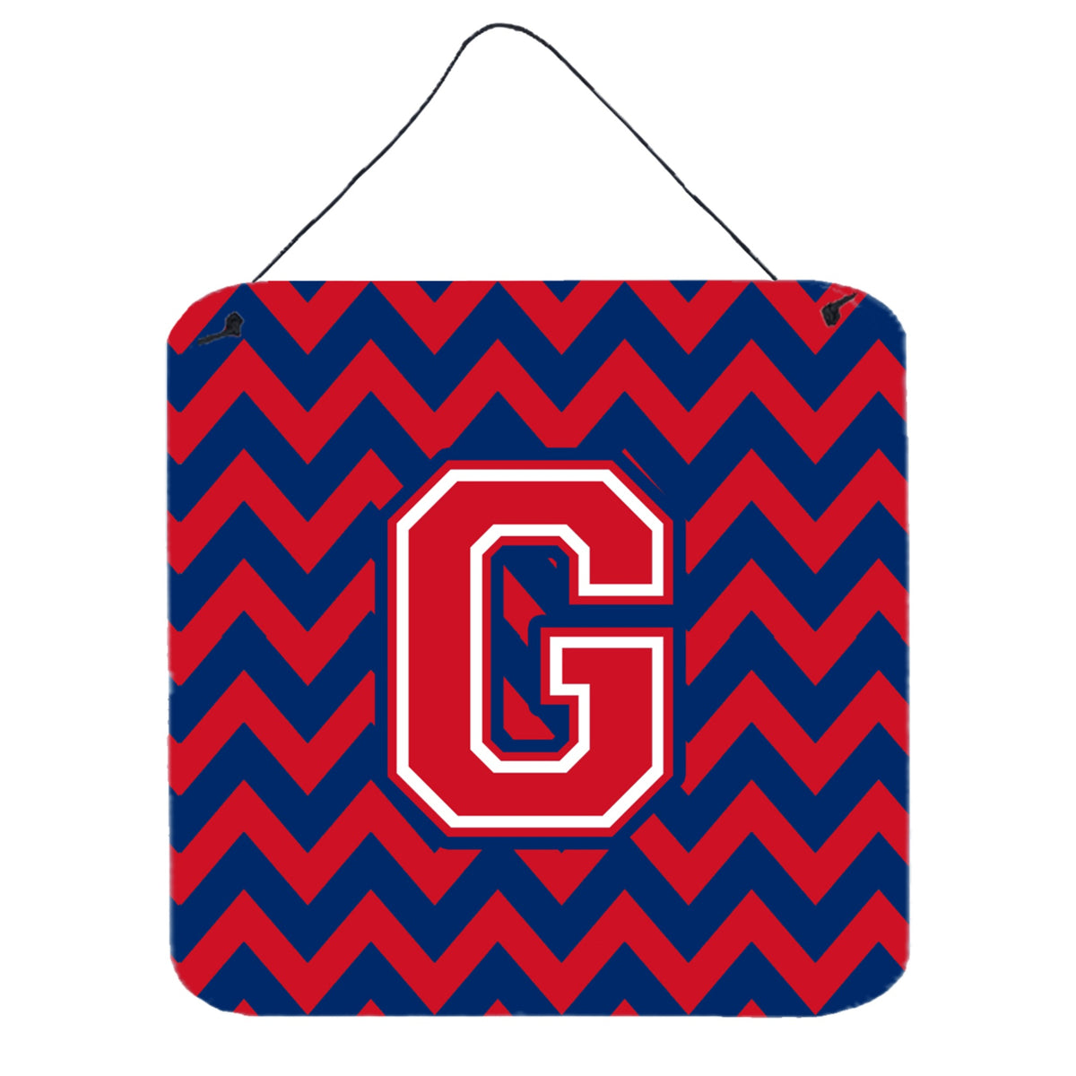 CarolineS Treasures Chevron Yale Blue And Crimson Letter G Wall Or Door Hanging Prints Cj1054Gds66, 6 Inch  Inch  H X 6 Inch  Inch  W