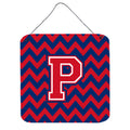 CarolineS Treasures Chevron Yale Blue And Crimson Letter P Wall Or Door Hanging Prints Cj1054Pds66, 6 Inch  Inch  H X 6 Inch  Inch  W